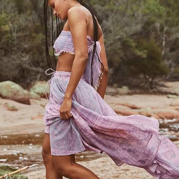 NWT Spell age of Aquarius Farrah half moon maxi skirt - Picture 3 of 10